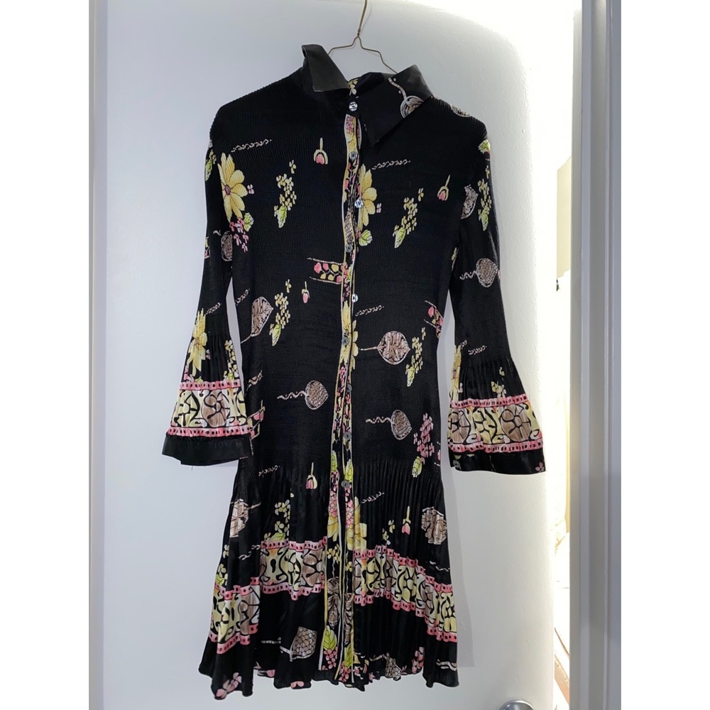 Patterned Button Down Dress